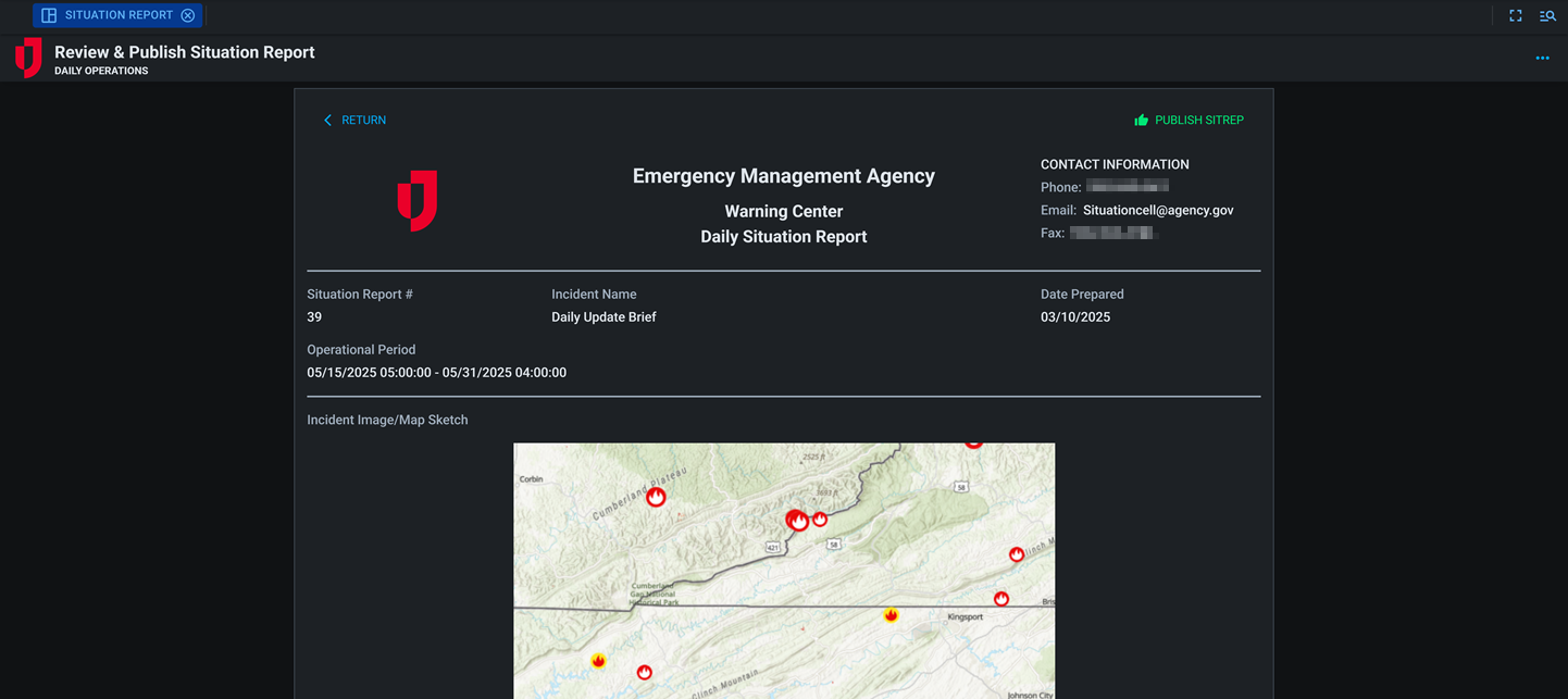 Situation report dark mode